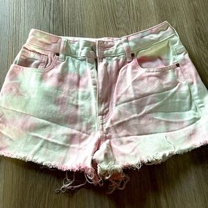 Pacsun tie dye high rise jean shorts